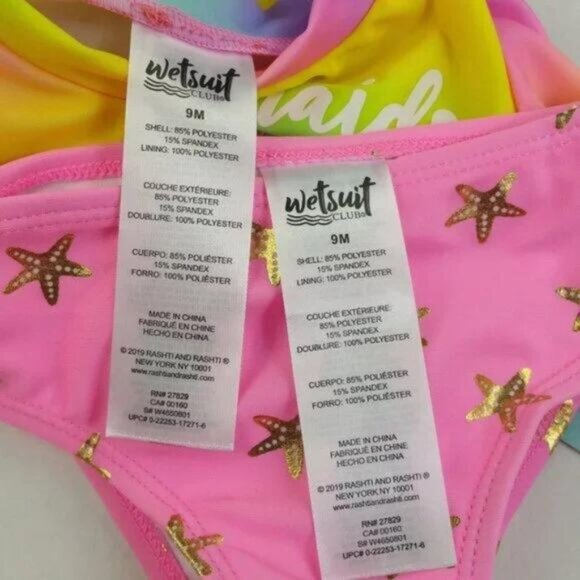 WetSuit Club 2 pieces Rashguard/Swimsuit Size 9M - Picture 7 of 9